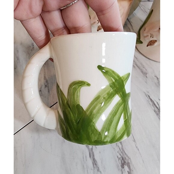 Vintage Hand-Painted Unicorn Mugs Set of 4 3D Horn Handles 70s/80s Fantasy Art - Picture 7 of 16